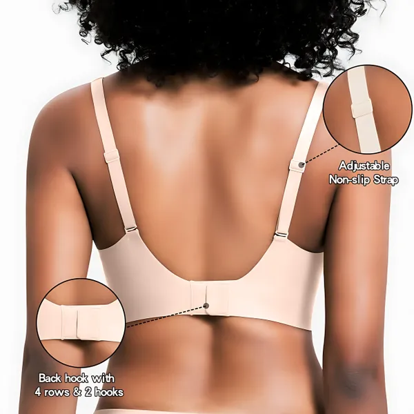 VRCÔMFY Vivid Bloom V-Neck Wireless Bra - Comfort & Lift for Women (VB)